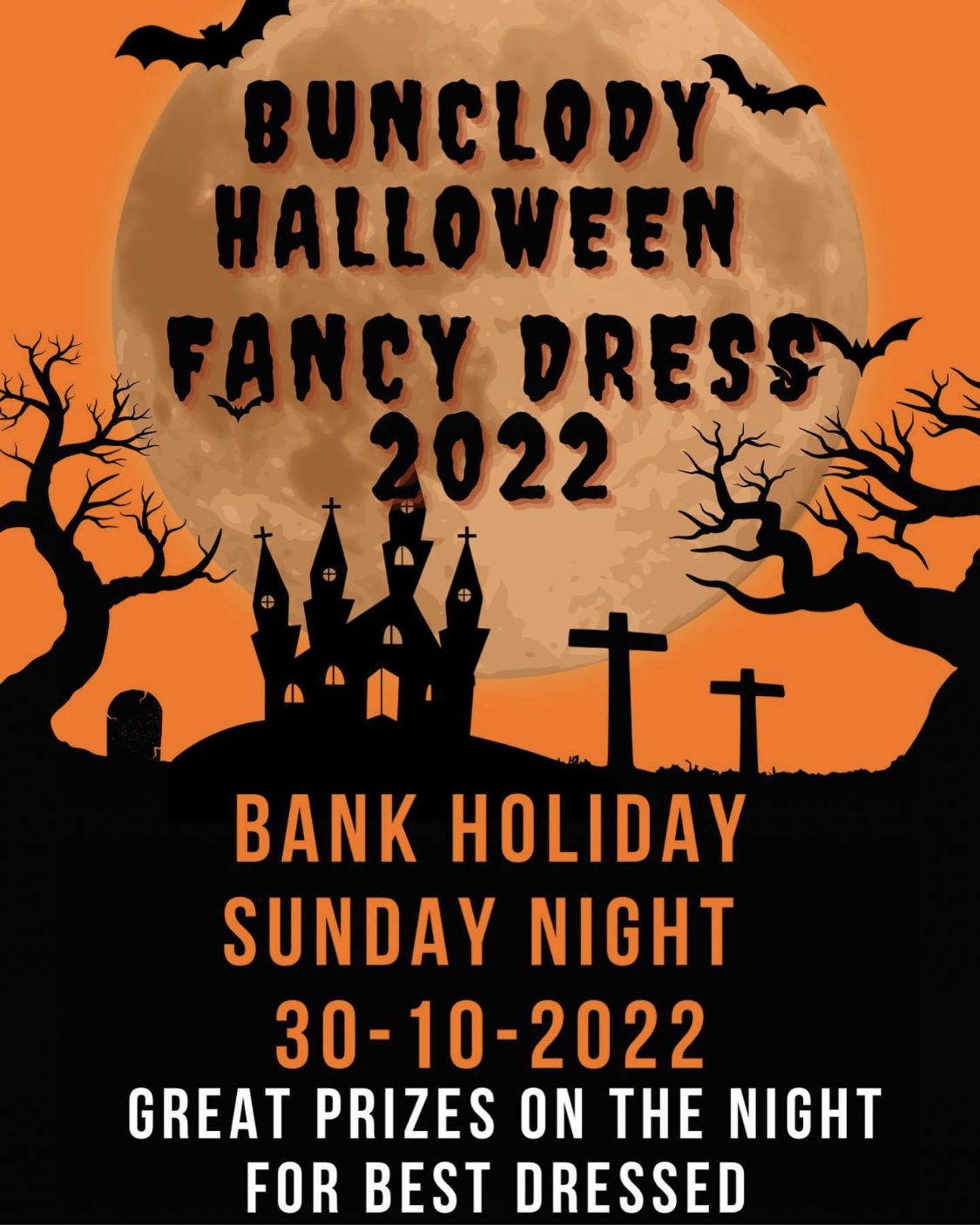 Halloween Fancy Dress – Bank Holiday Sunday 30/10/22