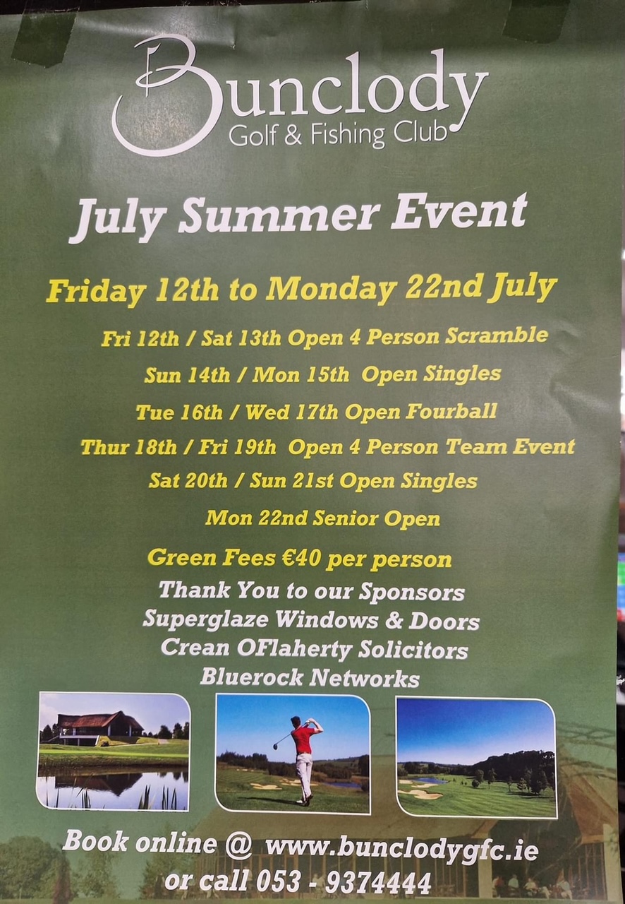Bunclody Golf and Fishing Club – Summer Open Event
